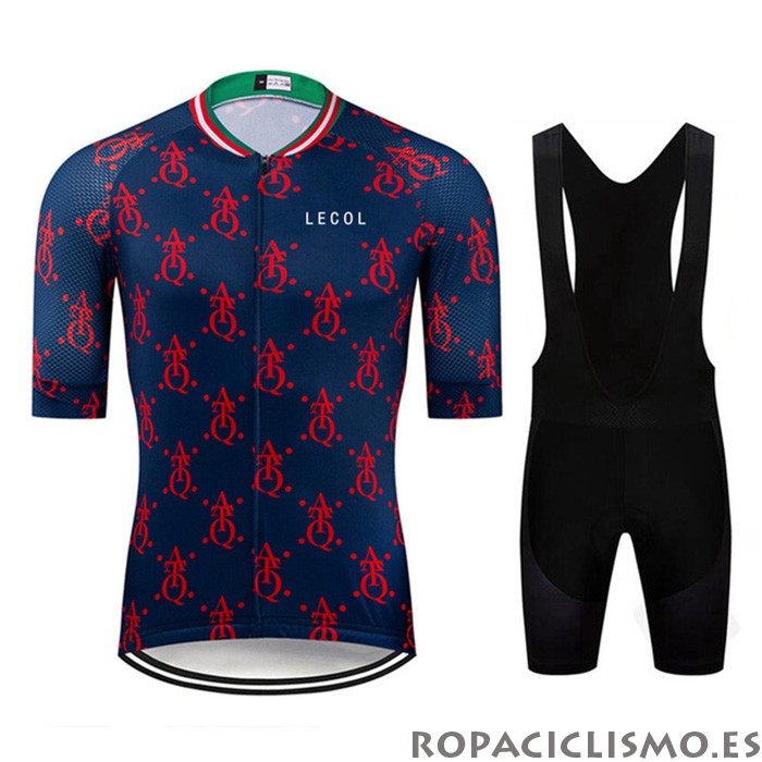 2020 Maillot Le Col Tirantes Mangas Cortas Apagado Azul Rojo